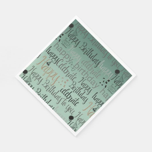 Happy Birthday Green Serviette (Ecke)