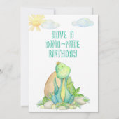Happy Birthday Greeting Card with Dino for Kids (Rückseite)