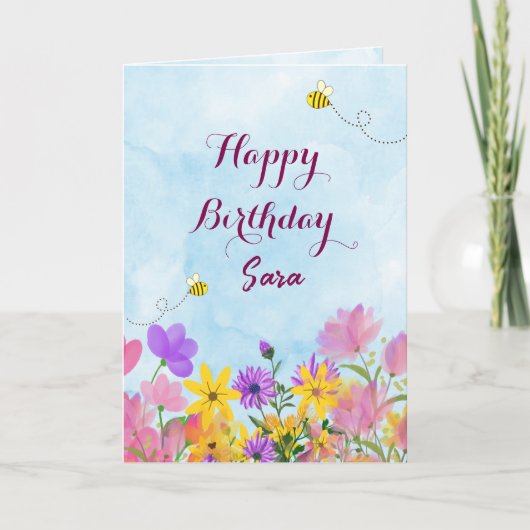 Happy Birthday Greetings Card Karte (Vorderseite)