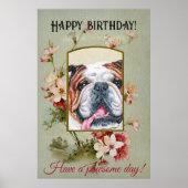 Happy Birthday Greetings English Bulldog Poster (Vorne)