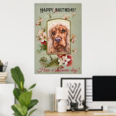 Happy Birthday Greetings English Cocker spaniel Poster (Heimbüro)