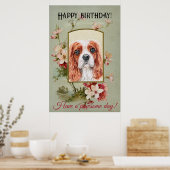 Happy Birthday Greetings King Charles Spaniel Poster (Küche)