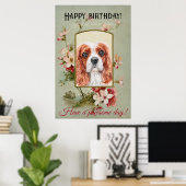 Happy Birthday Greetings King Charles Spaniel Poster (Heimbüro)