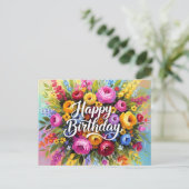 Happy Birthday Greetings Postkarte (Stehend Vorderseite)