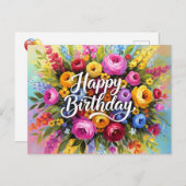 Happy Birthday Greetings Postkarte (Vorne/Hinten)