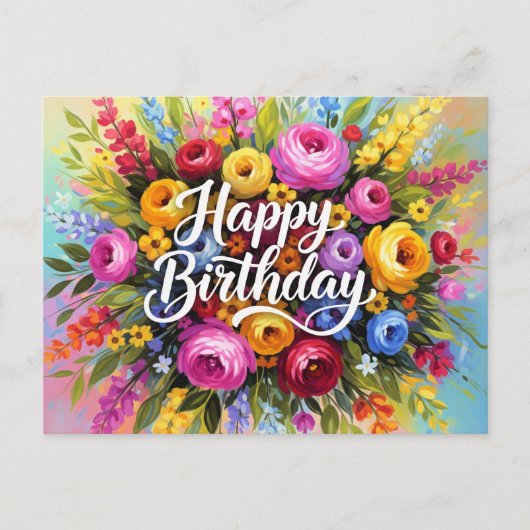 Happy Birthday Greetings Postkarte (Vorderseite)