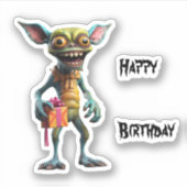 Happy Birthday Gremlin Aufkleber (Vorderseite)