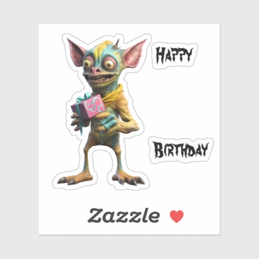 Happy Birthday Gremlin Aufkleber (Blatt)