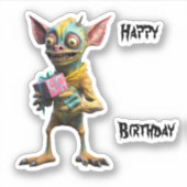 Happy Birthday Gremlin Aufkleber (Vorderseite)