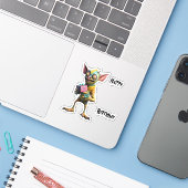 Happy Birthday Gremlin Aufkleber (Laptop mit iPhone)