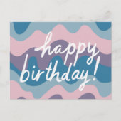 HAPPY BIRTHDAY Groovy Colorful Wavy Streifen Postkarte (Vorderseite)