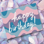 HAPPY BIRTHDAY Groovy Colorful Wavy Streifen Postkarte<br><div class="desc">Karo diese süße und farbenfrohe Kunst aus,  die von mir für dich handgemacht wurde! Sie können Ihren eigenen Text hinzufügen oder die Farben ändern. Besuchen Sie meinen Shop für mehr!</div>