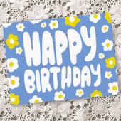 HAPPY BIRTHDAY Groovy Daisies CUSTOM Bday Postkarte
