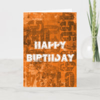 Happy Birthday Große Fette Zahlen auf Bräunlich Or