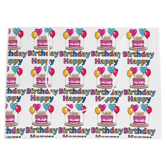 Happy Birthday Große Geschenktüte (Vorderseite)