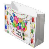Happy Birthday Große Geschenktüte (Vorderseite Schrägansicht)
