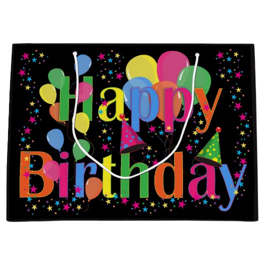 Happy Birthday Große Geschenktüte (Vorderseite)