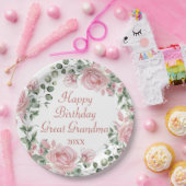 Happy Birthday Große Oma Pink Blumen Party Pappteller (Party)