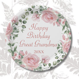 Happy Birthday Große Oma Pink Blumen Party Pappteller