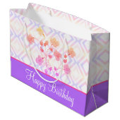 Happy Birthday Große Papier Tasche Stil Große Geschenktüte (Rückseite Schrägansicht)