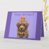 "Happy Birthday" große personalize Dog Pet Karte (Gelbe Blume)