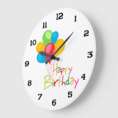 Happy Birthday Große Wanduhr (Winkel)