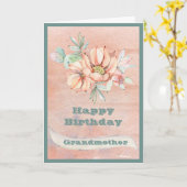 Happy Birthday Großmutter Watercolor Cactus Karte (Gelbe Blume)