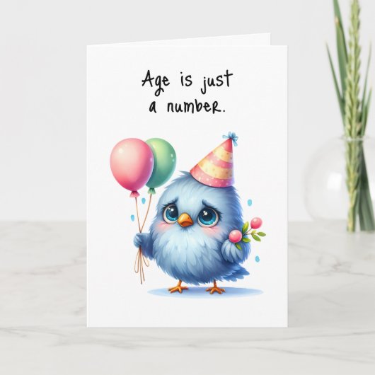 Happy Birthday Grumpy Bird Age ist nur eine Zahl Karte (Vorderseite)
