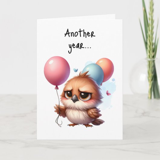 Happy Birthday Grumpy Bird Ein weiteres Jahr, um e Karte (Vorderseite)