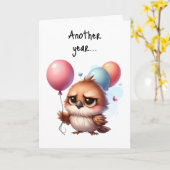 Happy Birthday Grumpy Bird Ein weiteres Jahr, um e Karte (Gelbe Blume)