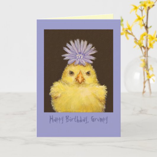 Happy Birthday Grumpy Card Karte (Gelbe Blume)
