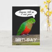 Happy Birthday grün und rot King Parrot Karte (Gelbe Blume)