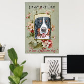 Happy Birthday Grüße Bernese Mountain Dog Poster (Heimbüro)