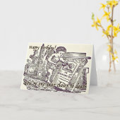 Happy Birthday Grußkarte Dunkler Spaß Funny Karte (Gelbe Blume)