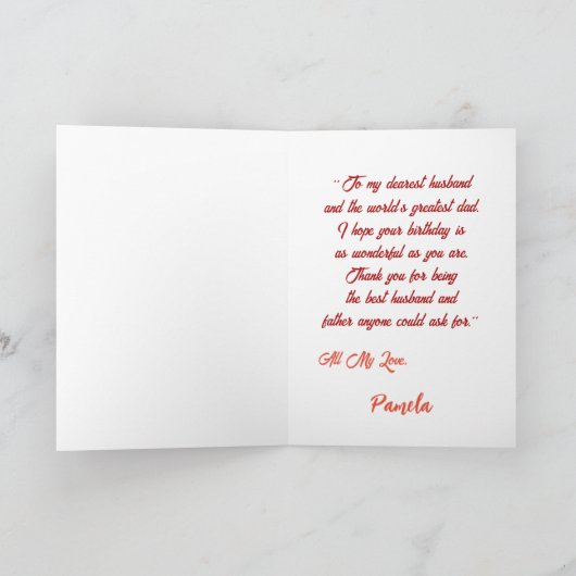 Happy Birthday Grußkarte für Ihm B erste Dankeskarte (Innenseite)