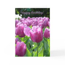 Happy Birthday Grußkarte Lila Tulips
