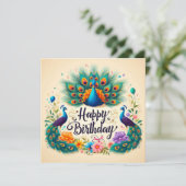 Happy Birthday Grußkarten Einladung (Stehend Vorderseite)