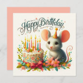 Happy Birthday Grußkarten Einladung (Vorne/Hinten)