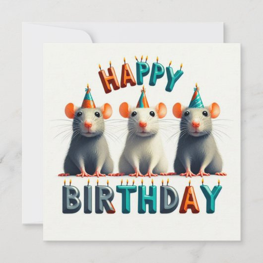 Happy Birthday Grußkarten Einladung (Vorderseite)