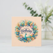 Happy Birthday Grußkarten Einladung (Stehend Vorderseite)