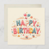 Happy Birthday Grußkarten Feiertagskarte (Vorne/Hinten)