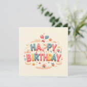 Happy Birthday Grußkarten Feiertagskarte (Stehend Vorderseite)