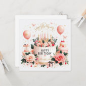 Happy Birthday Grußkarten Karte (Vorderseite/Rückseite Beispiel)