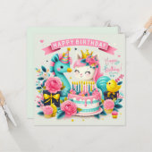 Happy Birthday Grußkarten Karte (Vorderseite/Rückseite Beispiel)