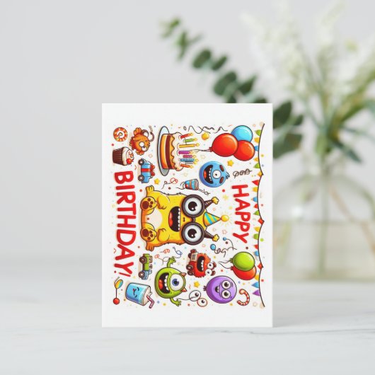 Happy Birthday Grußkarten Postkarte (Stehend Vorderseite)