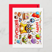 Happy Birthday Grußkarten Postkarte (Vorne/Hinten)