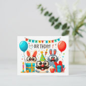 Happy Birthday Grußkarten Postkarte (Stehend Vorderseite)