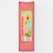 Happy Birthday Guacamole Margarita Custom Banner (Vertikal)