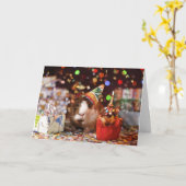 Happy Birthday Guinea Pig Karte (Gelbe Blume)