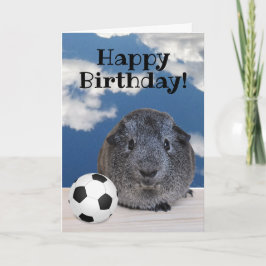 Happy Birthday Guinea Pig Schwarz-weiß Soccer Ball Karte